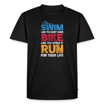 Triathlon - T-shirt Premium bio Homme - noir - Devant - Nico (187cm)