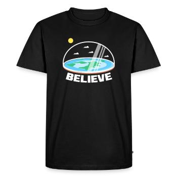 Flat Earth Flat Earth Conspiracy Gift - Men's Premium Organic T-Shirt - black - Front - Nico (187cm)