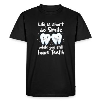 Dentiste Dentiste Dentiste Dentist Dents Cadeau - T-shirt Premium bio Homme - noir - Devant - Nico (187cm)