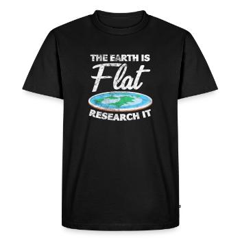 Flat earth - Men's Premium Organic T-Shirt - black - Front - Nico (187cm)