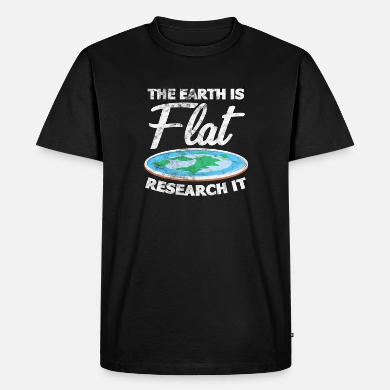 Flache Erde - Männer Premium Bio T-Shirt - Schwarz