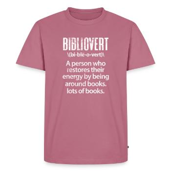 Lire - T-shirt Premium bio Homme - mauve - Devant - Nico (187cm)