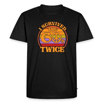Les années 60 Hippie Peace Cadeau de paix - T-shirt Premium bio Homme - noir - Devant - Nico (187cm)