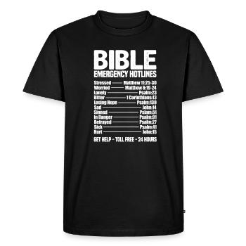 Jesus Christ Christ Bible Religion - T-shirt Premium bio Homme - noir - Devant - Nico (187cm)