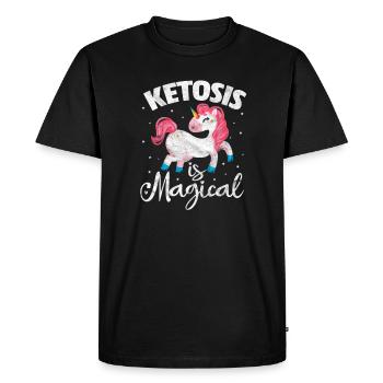 Régime céto - T-shirt Premium bio Homme - noir - Devant - Nico (187cm)