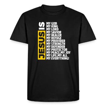 Jésus-Christ Christ Religion chrétienne Don - T-shirt Premium bio Homme - noir - Devant - Nico (187cm)
