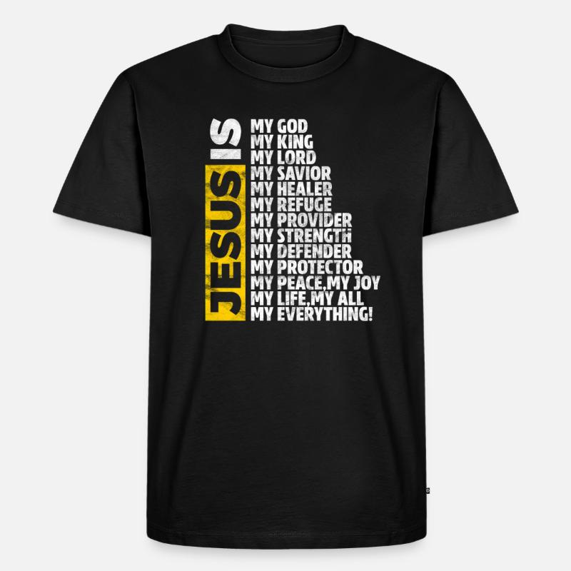 Jesus - Männer Premium Bio T-Shirt - Schwarz