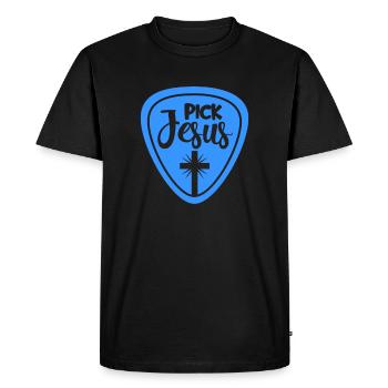 Jesus Christ Guitarist God Guitar Gift - Men's Premium Organic T-Shirt - black - Front - Nico (187cm)