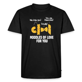 Pasta Spaghetti Noodles Food Italian Gift - Men's Premium Organic T-Shirt - black - Front - Nico (187cm)