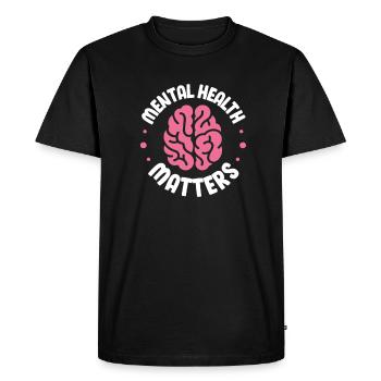 Santé mentale - T-shirt Premium bio Homme - noir - Devant - Nico (187cm)