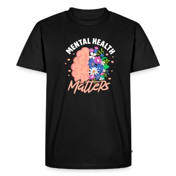 Santé mentale Cadeau en santé mentale - T-shirt Premium bio Homme - noir - Devant - Nico (187cm)