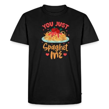 Spaghettis - T-shirt Premium bio Homme - noir - Devant - Nico (187cm)