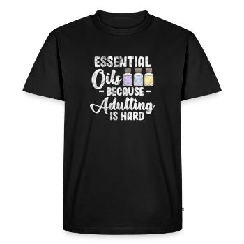 Huiles essentielles Huiles essentielles Massage Cadeau - T-shirt Premium bio Homme - noir - Devant - Nico (187cm)