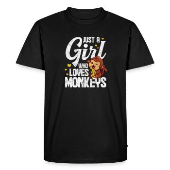 Fille singe - T-shirt Premium bio Homme - noir - Devant - Nico (187cm)