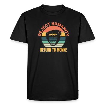 Affe Evolution Menschenaffen Affen Geschenk - Männer Premium Bio T-Shirt - Schwarz - Vorne - Nico (187cm)
