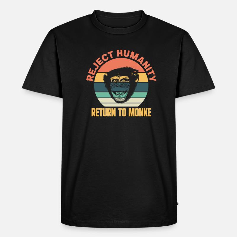 Affe Evolution Menschenaffen Affen Geschenk - Männer Premium Bio T-Shirt - Schwarz