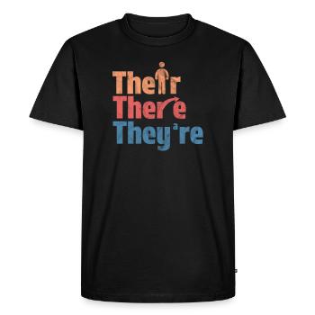 Professeur d’anglais - T-shirt Premium bio Homme - noir - Devant - Nico (187cm)