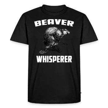 Chuchoteur de castor - T-shirt Premium bio Homme - noir - Devant - Nico (187cm)