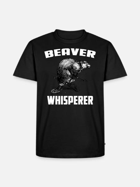 Beaver Whisperer - Männer Premium Bio T-Shirt - Schwarz