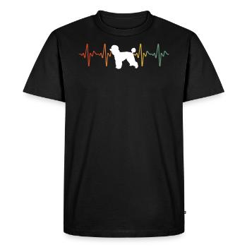 Battement de cœur de caniche en détresse - T-shirt Premium bio Homme - noir - Devant - Nico (187cm)