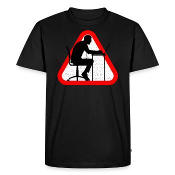 Attention Web Developer - Men's Premium Organic T-Shirt - black - Front - Nico (187cm)