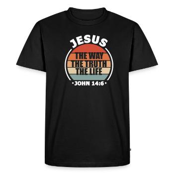 Jésus-Christ Christ Religion chrétienne Don - T-shirt Premium bio Homme - noir - Devant - Nico (187cm)
