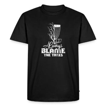 Disc Golf - Men's Premium Organic T-Shirt - black - Front - Nico (187cm)