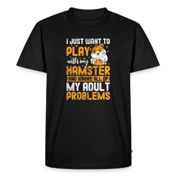 Hamster - T-shirt Premium bio Homme - noir - Devant - Nico (187cm)