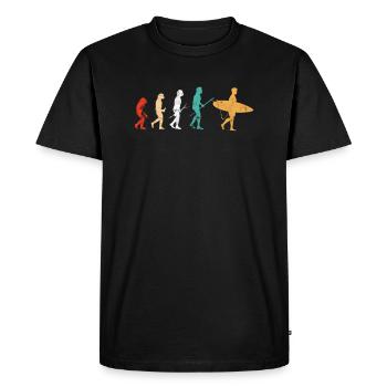 Surfing Evolution Surfer Surfergirl Gift - Men's Premium Organic T-Shirt - black - Front - Nico (187cm)