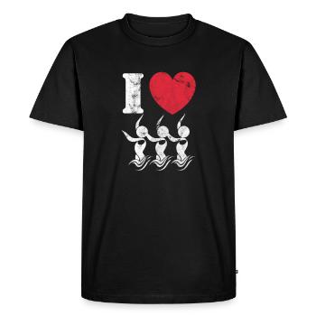 Natation synchronisée - T-shirt Premium bio Homme - noir - Devant - Nico (187cm)