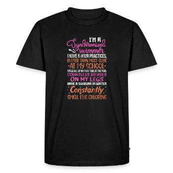 Natation synchronisée - T-shirt Premium bio Homme - noir - Devant - Nico (187cm)