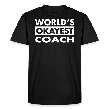 FUNNY COACH TEE SHIRT - Men's Premium Organic T-Shirt - black - Front - Nico (187cm)