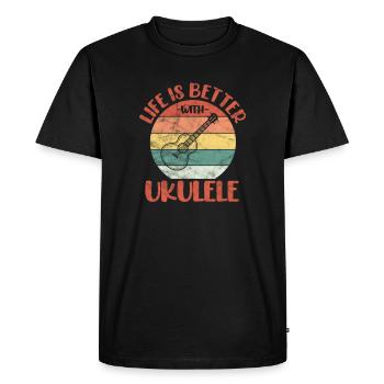 Ukulélé - T-shirt Premium bio Homme - noir - Devant - Nico (187cm)