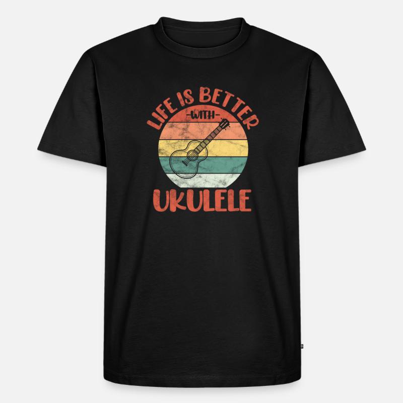 Ukulele - Männer Premium Bio T-Shirt - Schwarz