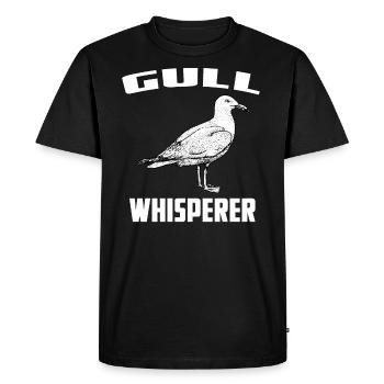 Chuchoteur de mouette - T-shirt Premium bio Homme - noir - Devant - Nico (187cm)