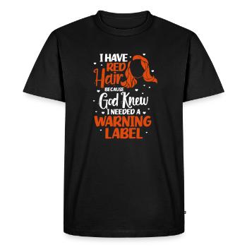 Roux Cheveux Roux Cheveux Roux Redhead Redhead Cadeau - T-shirt Premium bio Homme - noir - Devant - Nico (187cm)