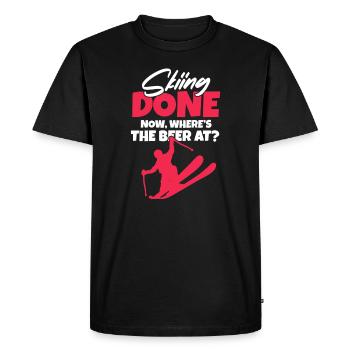Apres Ski Skiing Snow Ski Holiday Gift - Men's Premium Organic T-Shirt - black - Front - Nico (187cm)