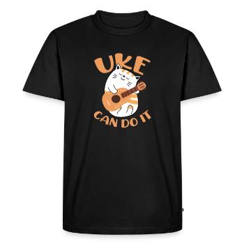 Ukulélé Cat Hawaii Guitare Uke Cats Cadeau - T-shirt Premium bio Homme - noir - Devant - Nico (187cm)