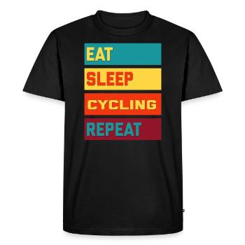 Eat Sleep Cycling Repeat Vintage Edition - Men's Premium Organic T-Shirt - black - Front - Nico (187cm)