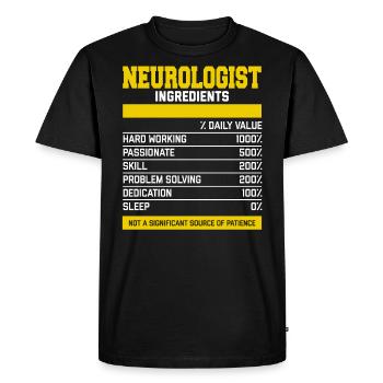 Génial Neurologue Ingrédients Tee Shirt - T-shirt Premium bio Homme - noir - Devant - Nico (187cm)