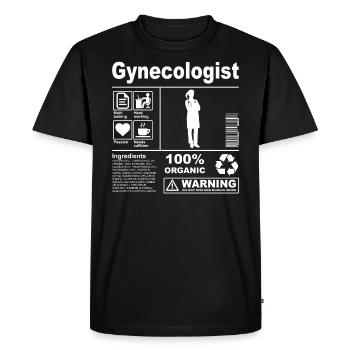 Gynecologist Product Description - Men's Premium Organic T-Shirt - black - Front - Nico (187cm)