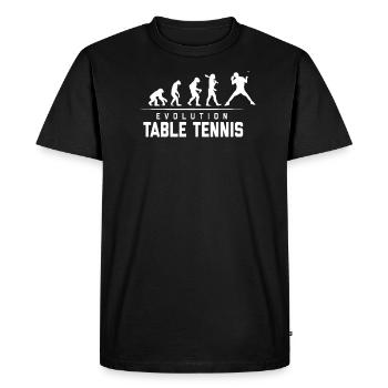 EVOLUTION DU TENNIS DE TABLE - T-shirt Premium bio Homme - noir - Devant - Nico (187cm)