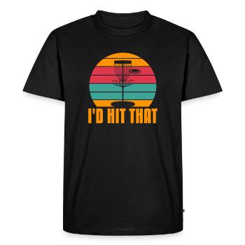 Disc Golf Frisbee Disc Golf Gift - Men's Premium Organic T-Shirt - black - Front - Nico (187cm)