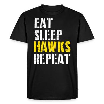 manger des faucons du sommeil répéter pour les hommes - T-shirt Premium bio Homme - noir - Devant - Nico (187cm)