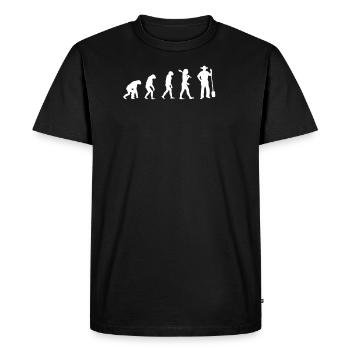 Evolution des agriculteurs - Tee-shirt fermier - T-shirt Premium bio Homme - noir - Devant - Nico (187cm)
