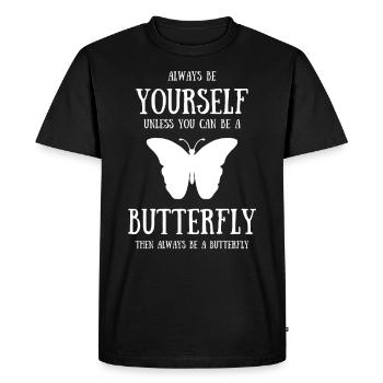 butterfly butterfly wings insects - Men's Premium Organic T-Shirt - black - Front - Nico (187cm)
