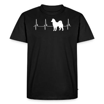 Husky ECG - Men's Premium Organic T-Shirt - black - Front - Nico (187cm)
