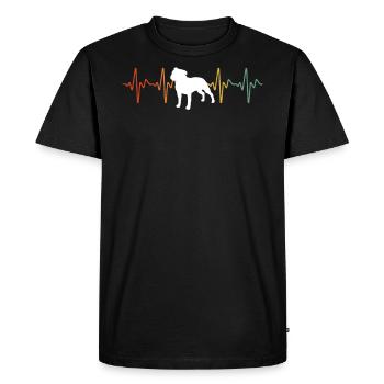 Pitbull Terrier en détresse Heartbeat - T-shirt Premium bio Homme - noir - Devant - Nico (187cm)