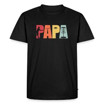 Disc Golf Father Frisbee Dad Disc Golf Gift - Men's Premium Organic T-Shirt - black - Front - Nico (187cm)