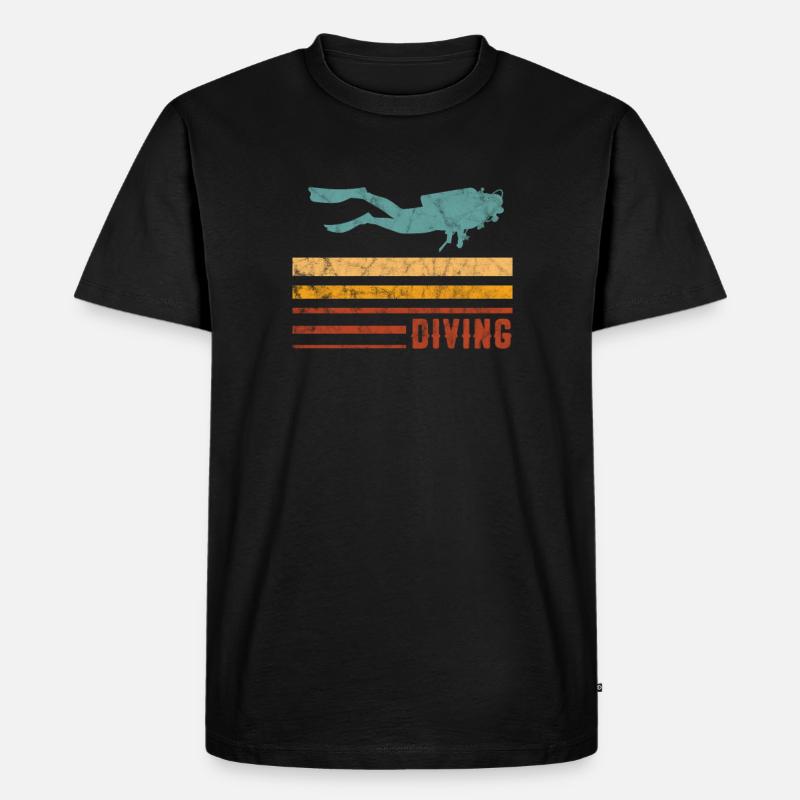 Taucher - Männer Premium Bio T-Shirt - Schwarz